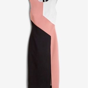 WHBM Blush and Black Colorblock Sheath Dress